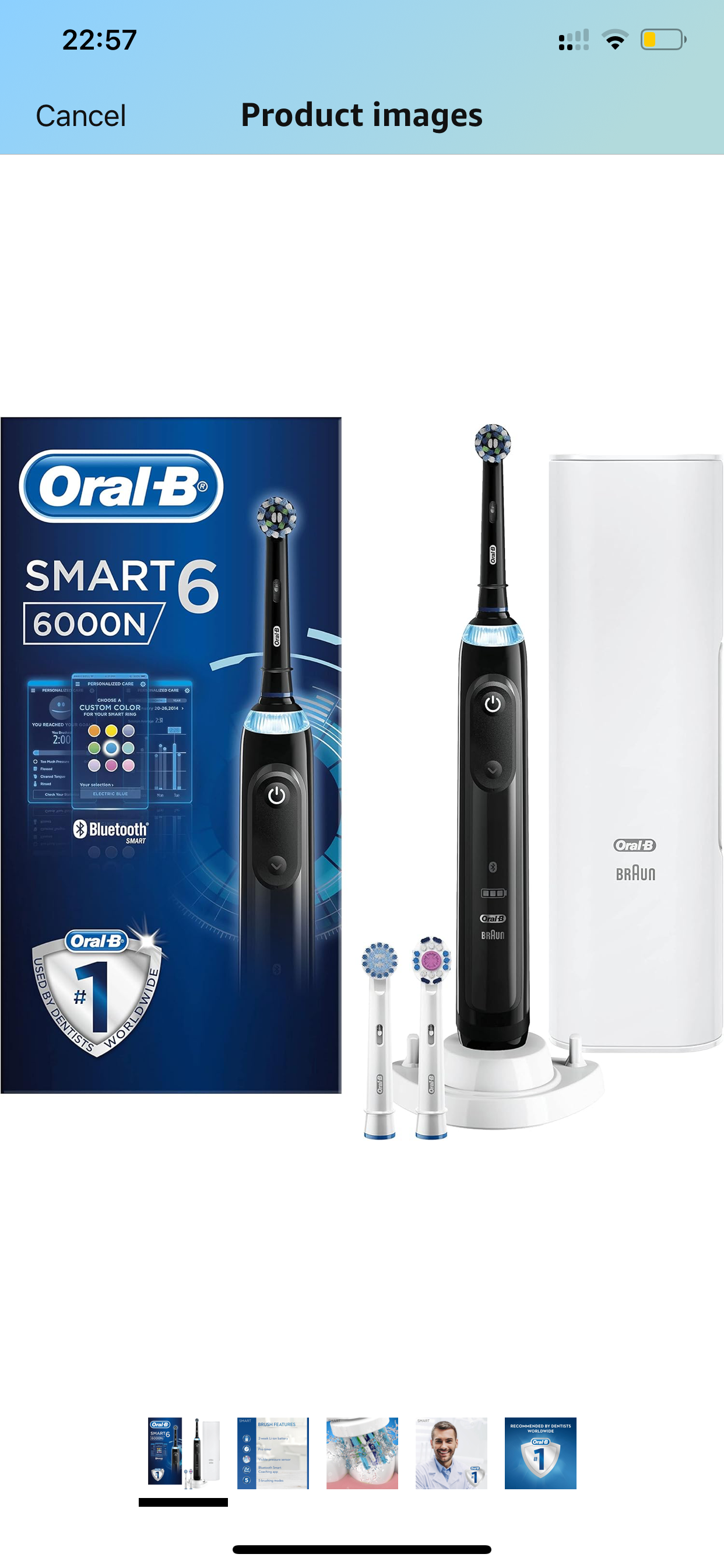 Oral-B Smart 6 Electric Toothbrushes Adults, App Connected Handle, 3 Toothbrush Heads & Travel Case, 5 Modes, Teeth Whitening, 2 Pin UK Plug, 6000N