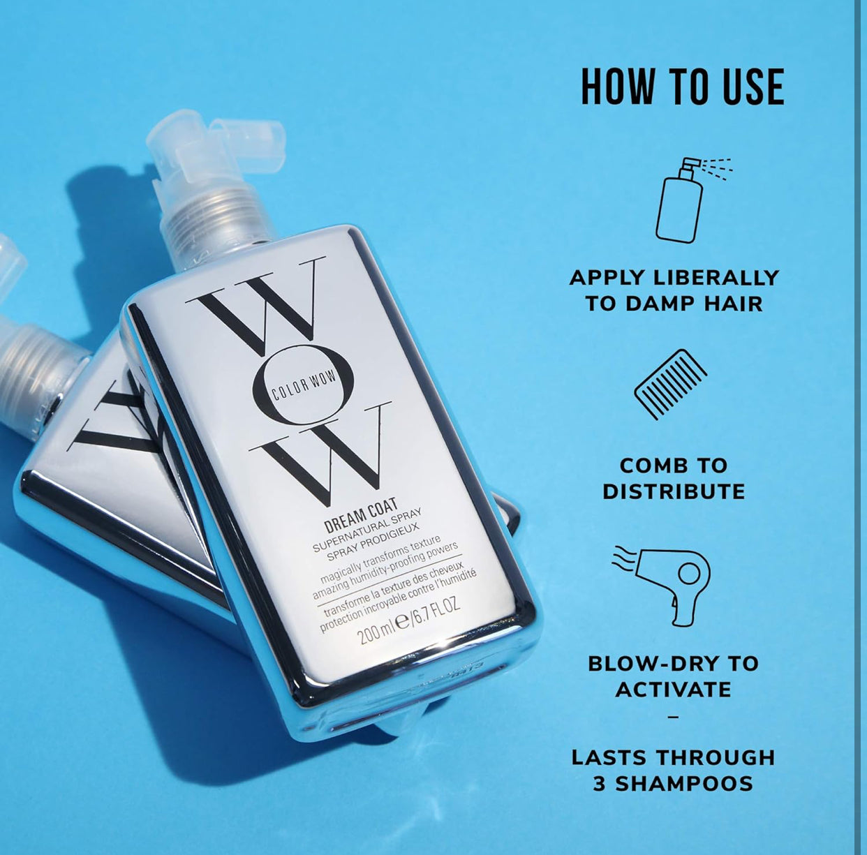 COLOR WOW Dream Coat Supernatural Spray - Keep Your Hair Frizz-Free and Shiny No Matter the Weather with Award-Winning Anti-Frizz Spray